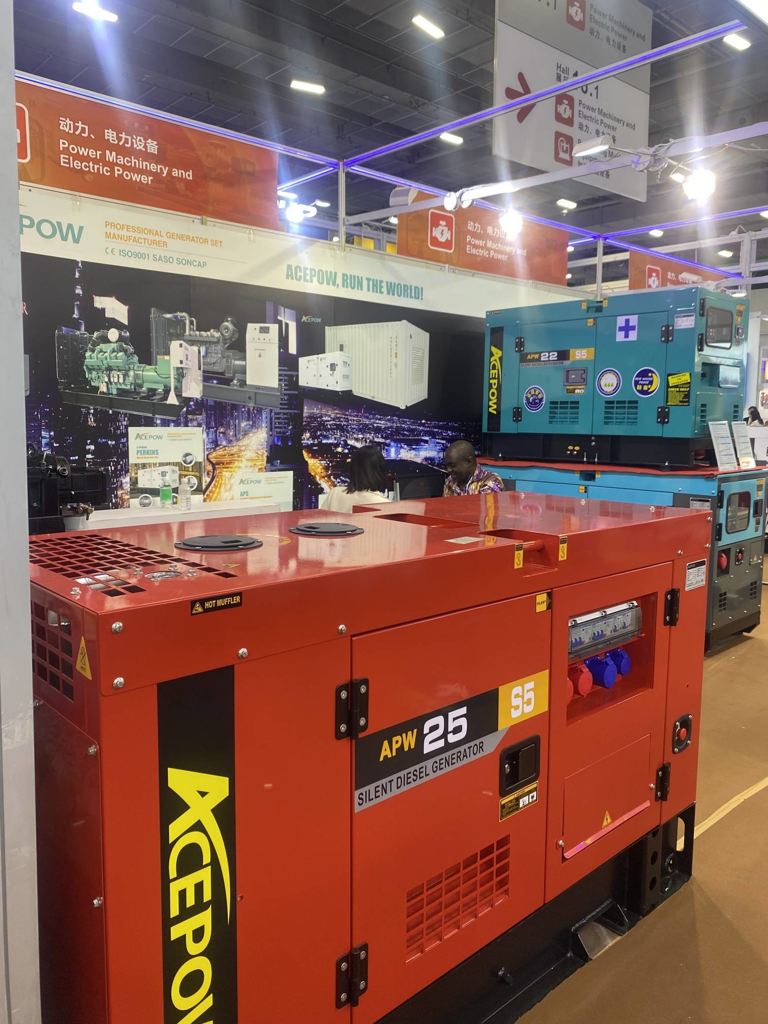 Red 25kva Canopy Generator Set Low Noise Durability Long Service Life