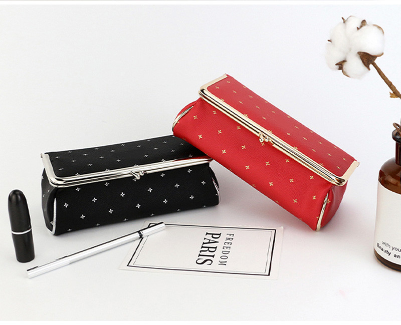 Fashion Custom Digital Print Canvas Black Printed Makeup Cosmetic Case Bag