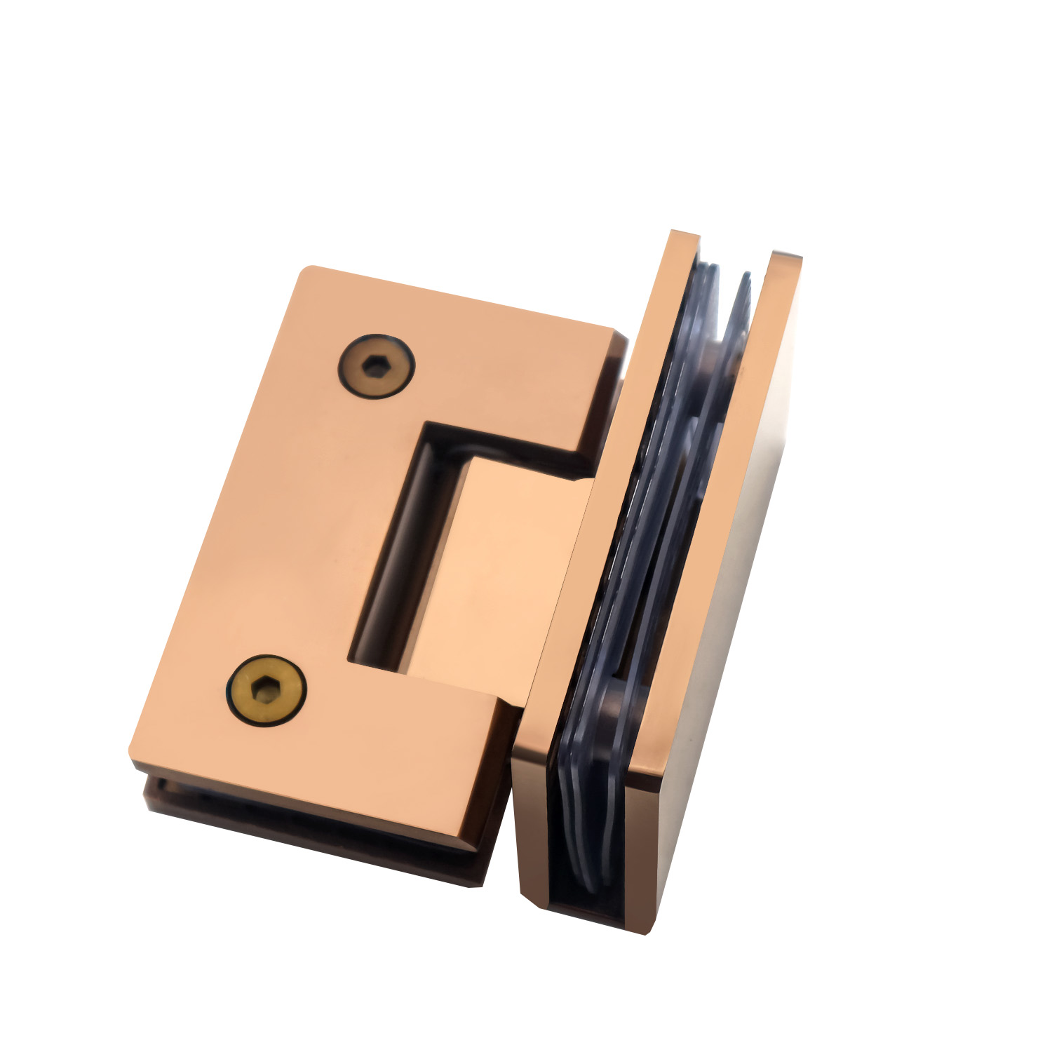 Hotel Bathroom Hinge 90 Degree Curved Surface Shower Door Hinge in Stainless Steel