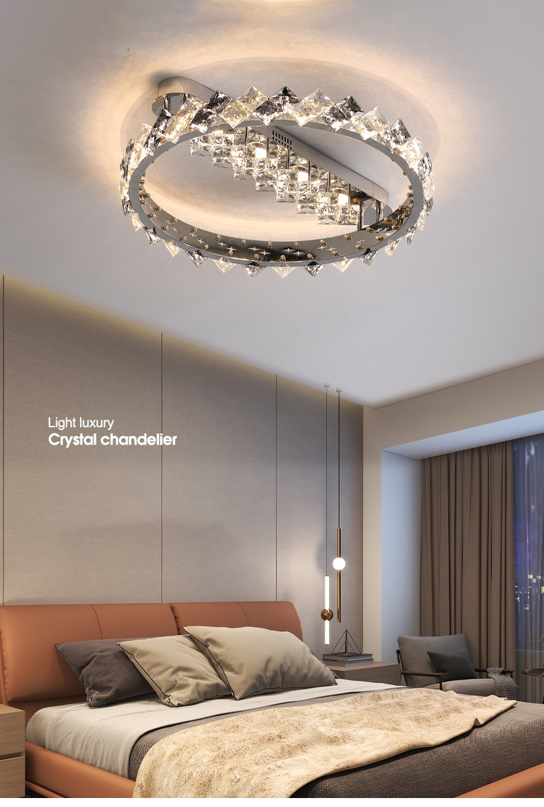 Luxury Crystal Pendant Lamps Home Decoration Bedroom Dining Living Room Round Ceiling Light(WH-CA-105)