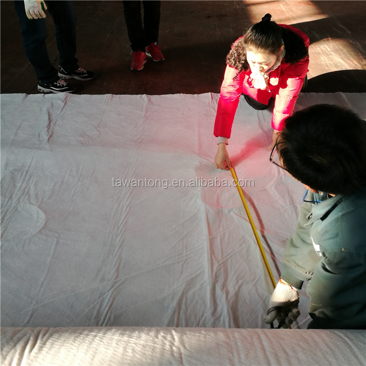 Polyester Nonwoven Geotextile 250gsm Needle Punched Fabric Long Fiber Short Fiber 400g