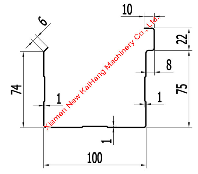 Rectangular Gutter Roll Forming Machine PLC Control With Fastener Fixing