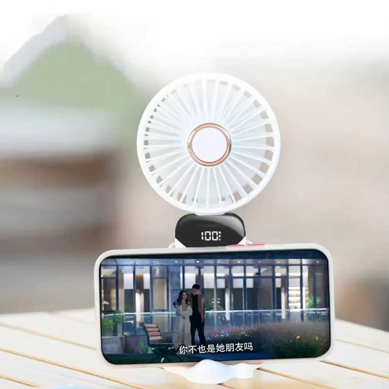 Top Selling Portable Led Display Mini USB Rechargeable Fans Summer Desk Handheld Air Conditioner Cooler for Outside Travel Fold