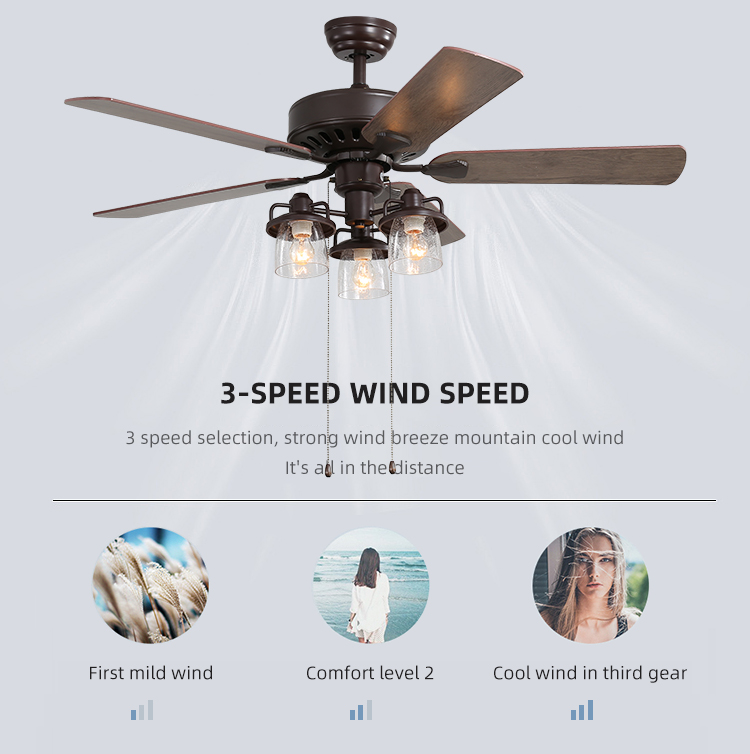 52Inch Crystal Cooling Air Ceiling Fan Light