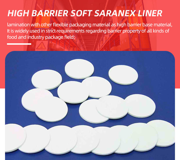 Affordable PVDC High Barrier Seal Cap Liners Soft Saranex Liner Manufacturer Direct
