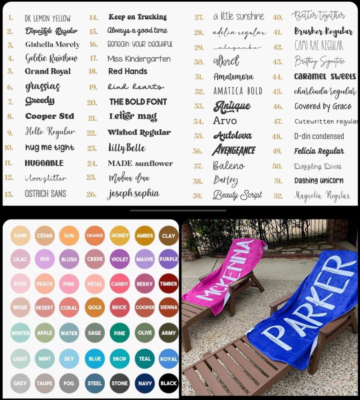 Personalized Pool Towel Microfiber Beach Towel with Bold Font Style and Custom Name