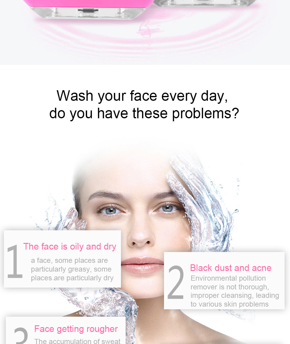 Handy Natural Silicone Electric Facial Cleanser Face Cleaning Toning Device Face Cleanser And Massager Pore Cleansing