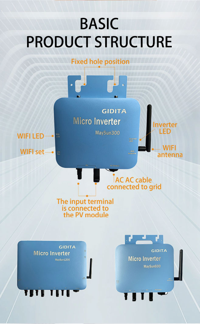 Custom Logo Grid Tie Solar Power System Inverter For Home