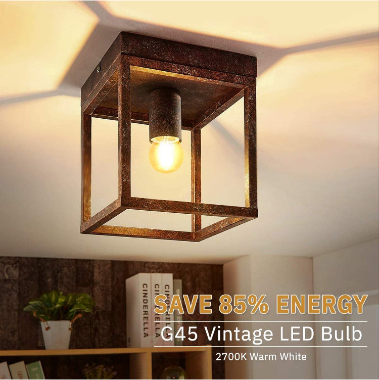 G45 amber led filament bulb 220-240V E27 2W filament led light bulbs