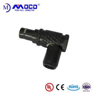 right angle male circular connectors with black chrome plated