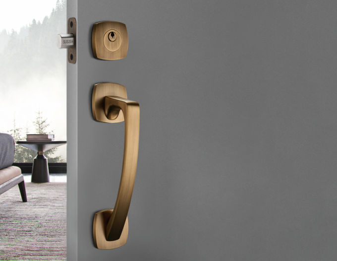 Decorative American Door Handles With Locks 63.5mm 200mm