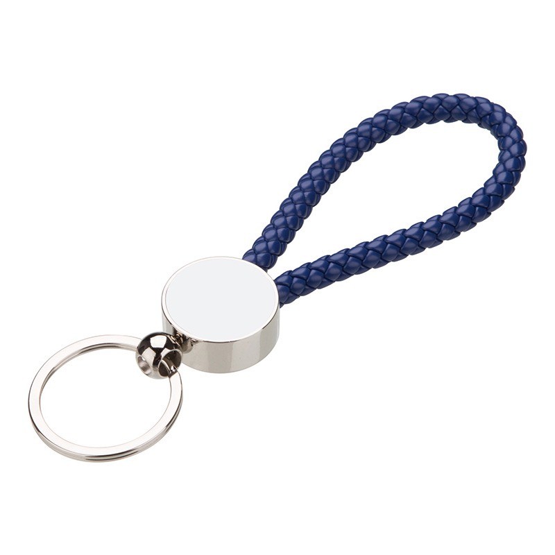 Sublimation Metal Keychain With Woven Rope Blank Bag Pendant Keyring