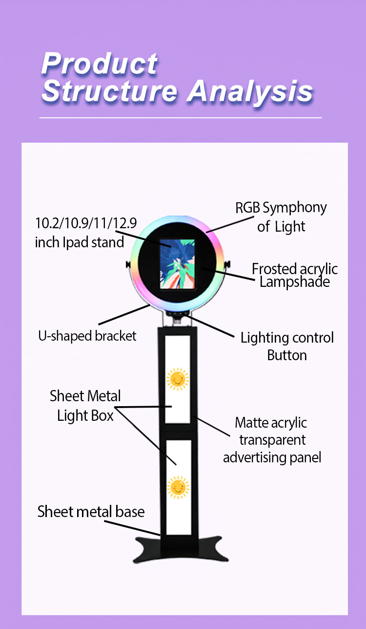Camera Ipad Photo Booth Parties Ipad Selfie Booth Fill Light Machine With Accessories