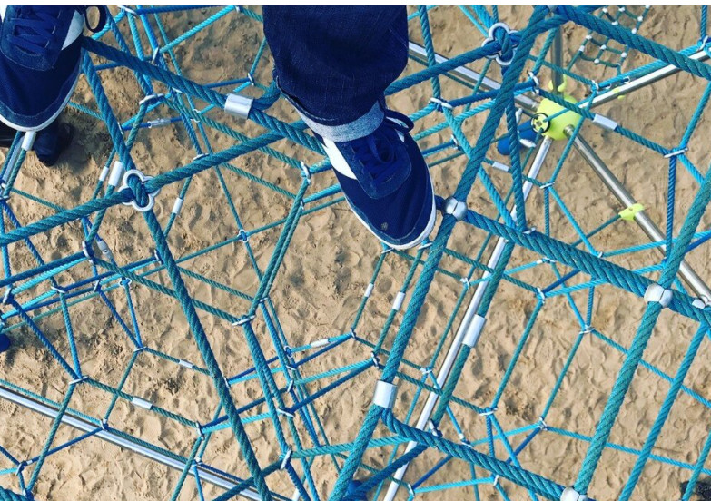 Playground Cross Metal Rope Connectors 16mm Aluminum For Climbing Cargo Net