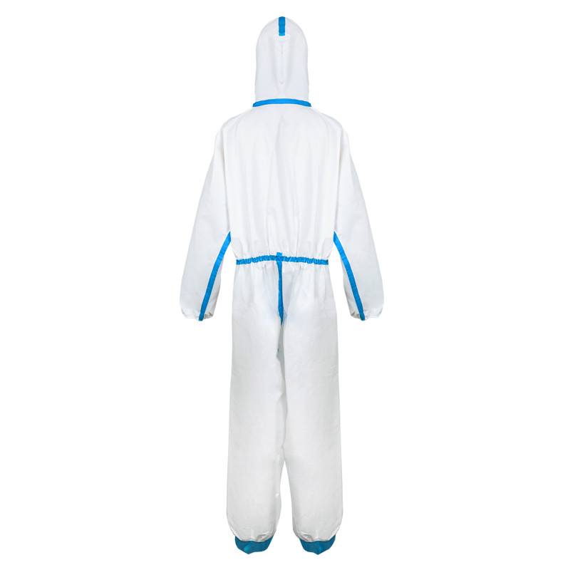 EN 14126 Disposable Protective Suit , Hooded Disposable Coveralls