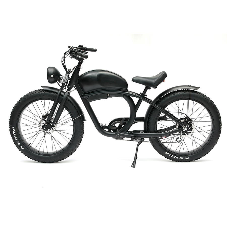 750W Brushless Motor Integrated Battery DOMANCA Vintage 26*4.0 Fat Tire Electric Bike