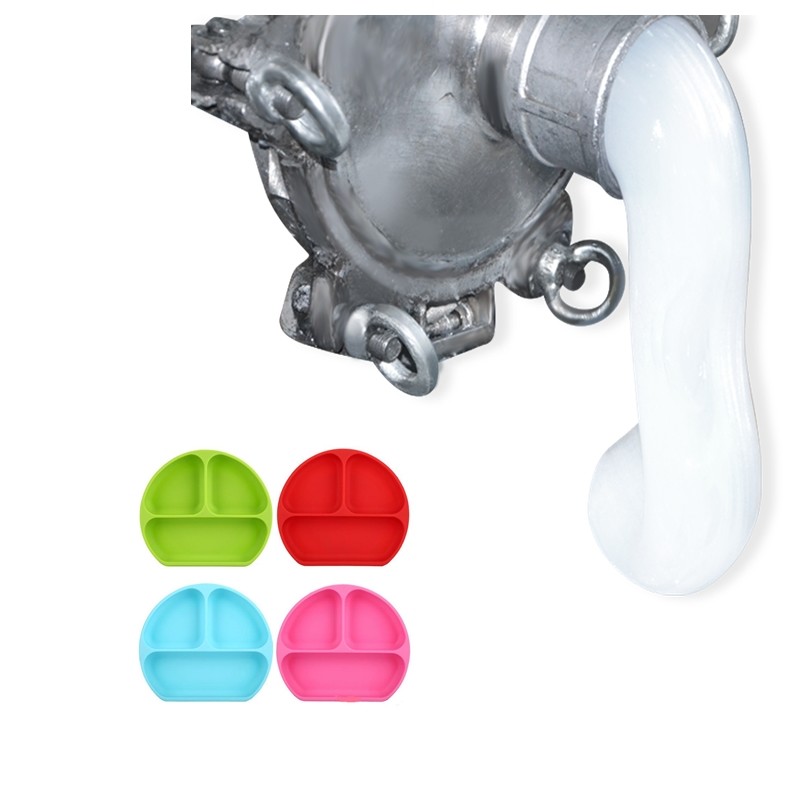 2.5% Food Grade Liquild Silicone Rubber Feeding Suction Bowl With Spoon