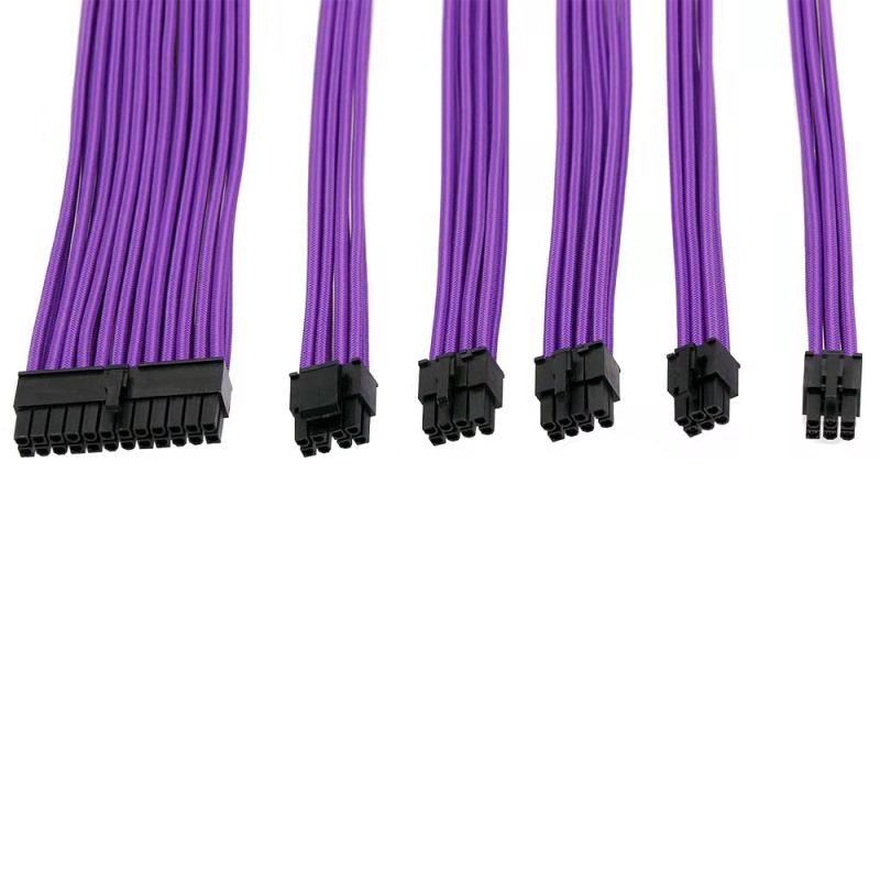 Braided Sleeved Extension ATX Power Cable Kits Power Supply Extension Cable