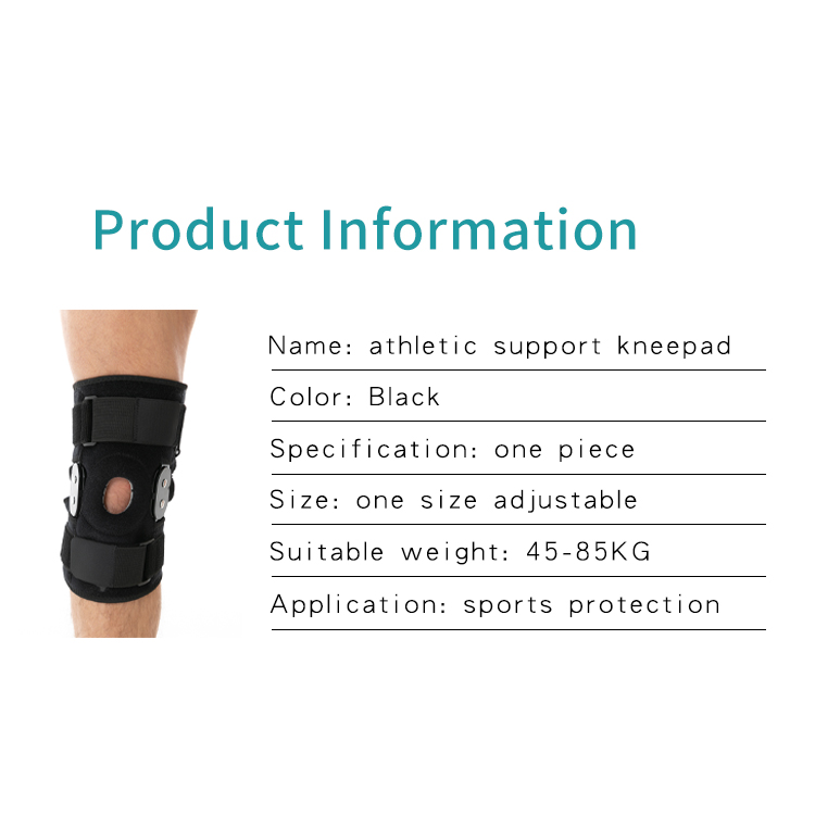 Adjustable Compression Wrap Patella Gel Pads Knee Brace With Metal Side Stabilizers