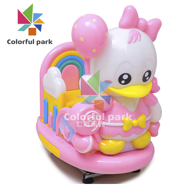 Rainbow Duck Coin Operated Kiddie Ride 100W with Steering Wheel