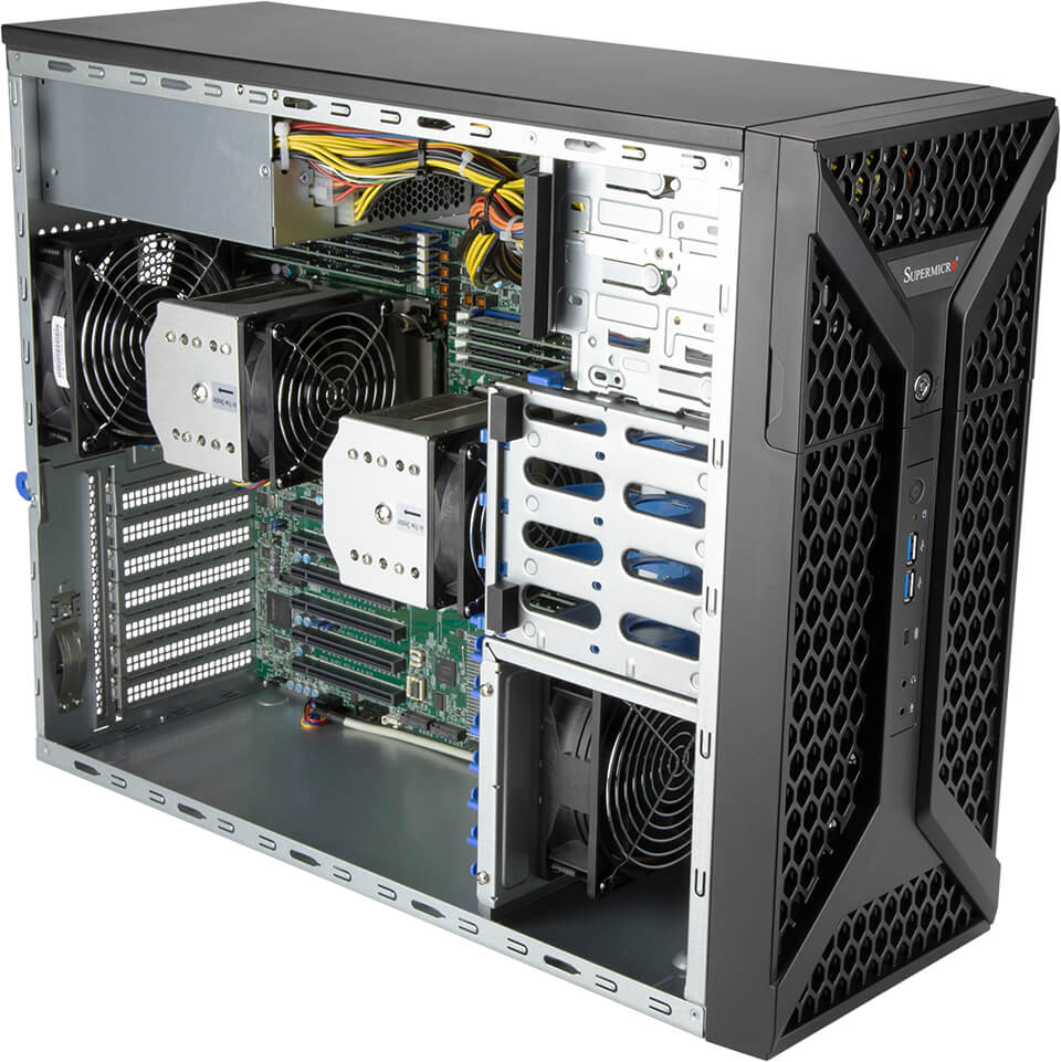 Intel 6346 CPU and 64GB Memory SUPERMICRO SYS-730A-1 Tower System for Network Servers