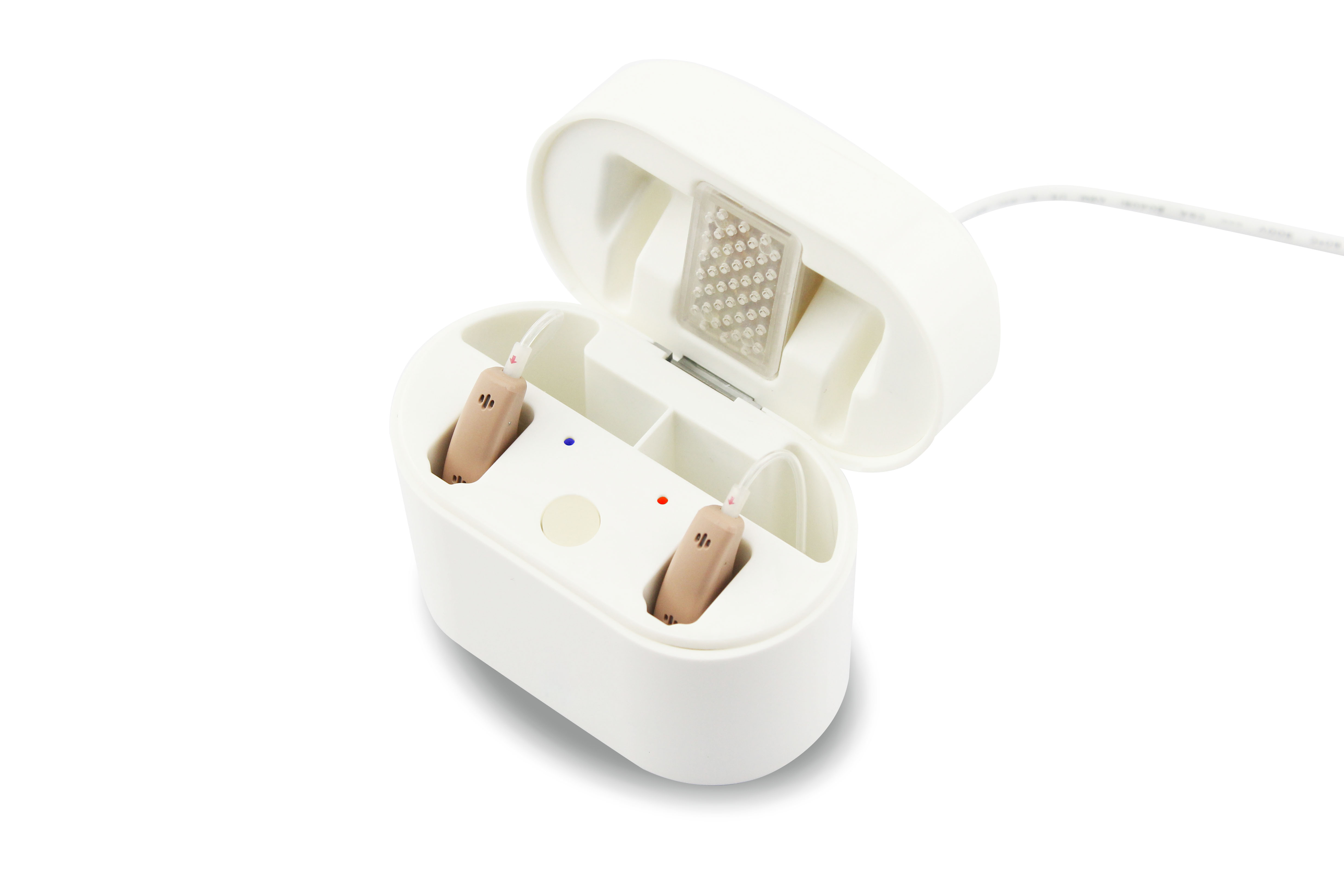 Grey Rechargeable Bluetooth Hearing Aids For Profound Sensorineural Hearing Loss