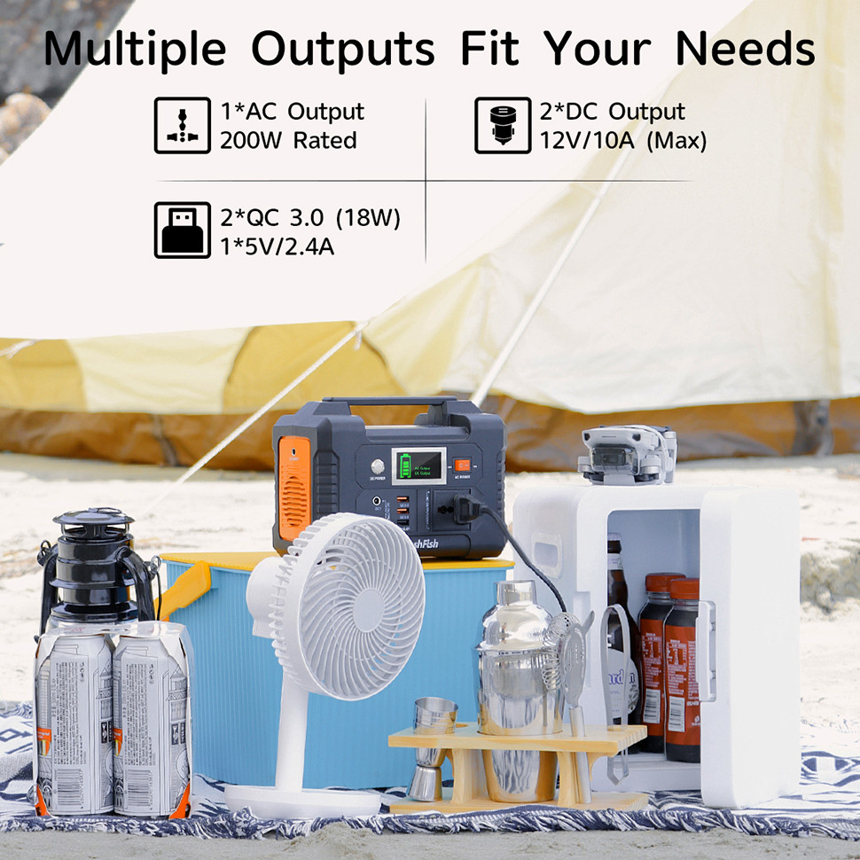 100W Portable Battery Inverter Power Supply US Standard Lighting Energy 110V Power Supply