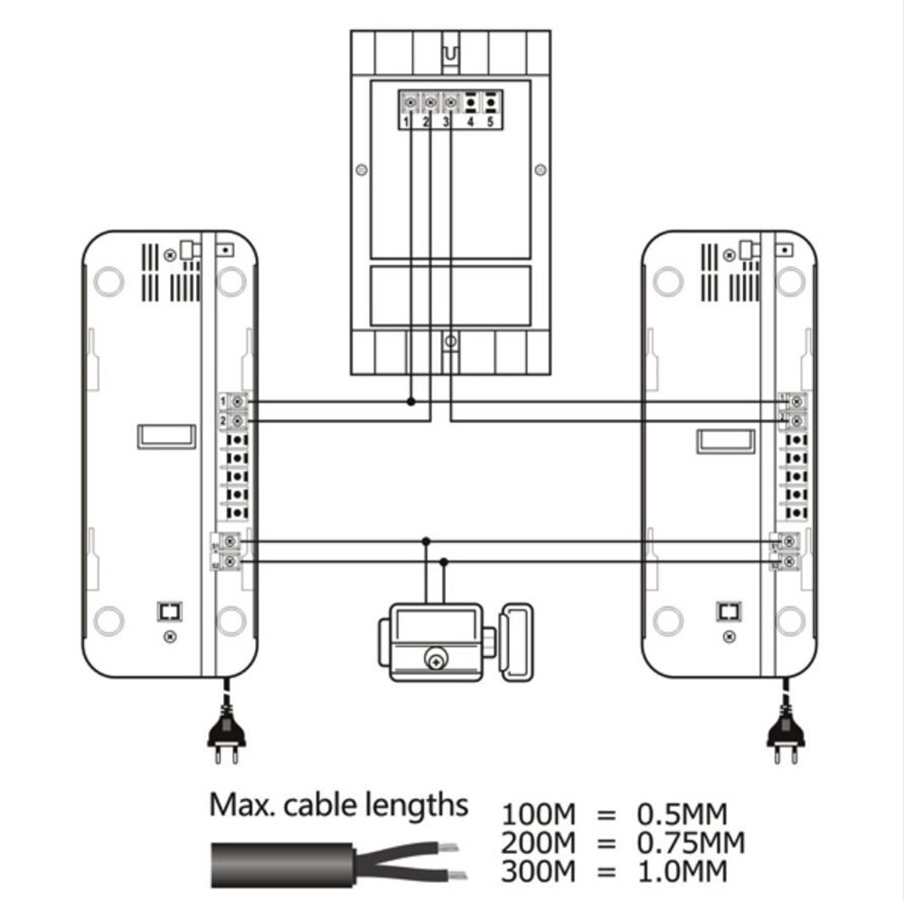 2 Wire Apartment OEM Audio Video Doorbell Metal Outdoor Panel