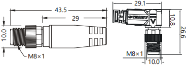 IP67 M8 Connector Harness Double End Precast Wire Harness Male Straight / Bend 3P PUR 5m