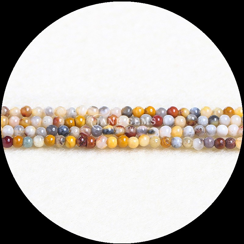 Natural Multi-color Gemstone Moonstone Red Jasper Loose Bead Strands for DIY Jewelry