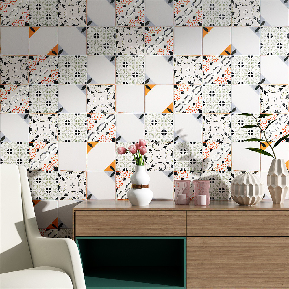 Beige wear-resistant 20x20cm Inside Wall Ceramic Rustic Tile For Living Room And Dining Room