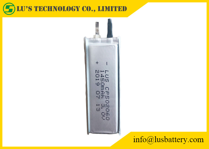 HRL Coating Limno2 Ultra Thin Lithium Battery CP502060 3V 1450mAh