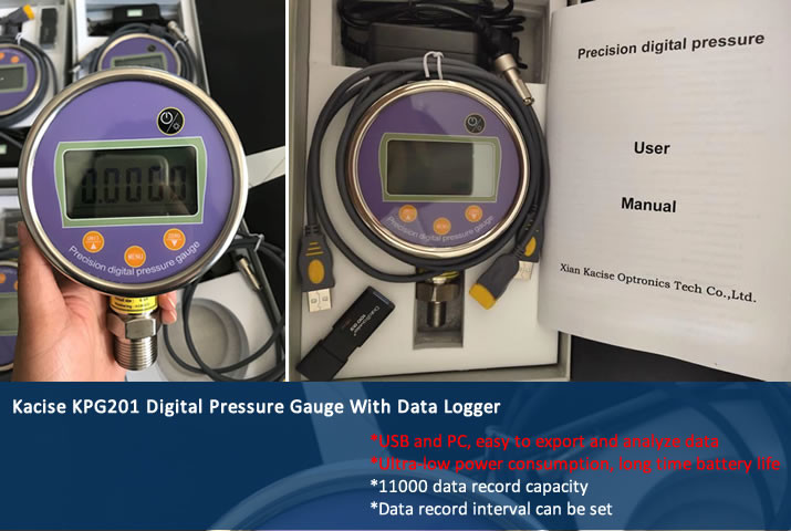 Digital High Accuracy Pressure Gauge USB Connected Battery Operated With Data Logger