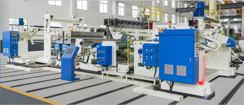 Automatic Release Paper Laminating Machine Double Shaft - Less Paper Roll Stands single srew single T-die
