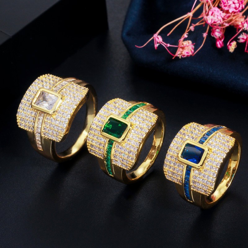 Elegant square Shaped CZ Rings Women Ring for Wedding Ring Wedding Sweet Design Jewelry Valentine's Day Love Ring