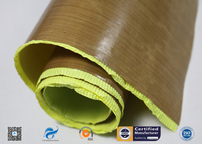 Heat Resistant PTFE Coated Fiberglass Fabric With Silicone Adhesiive