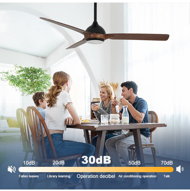 Energy Saving 1stshine LED Ceiling Fan 52 Inches 3 ABS Blades with Smart Remote Control