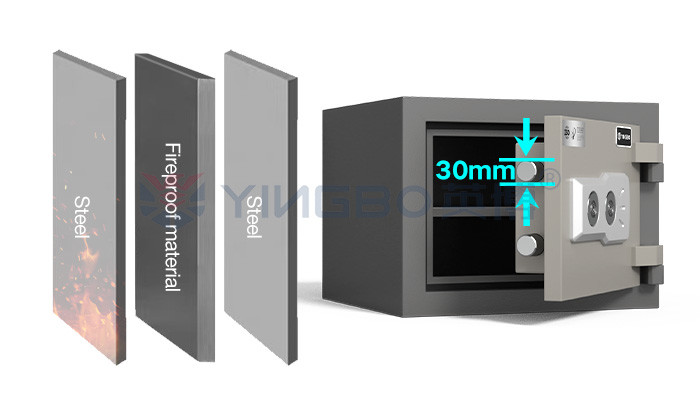 48kg Solid Steel Fire Proof Storage Safe Box Double Keys Fire Rating 120mins YB/FG-32