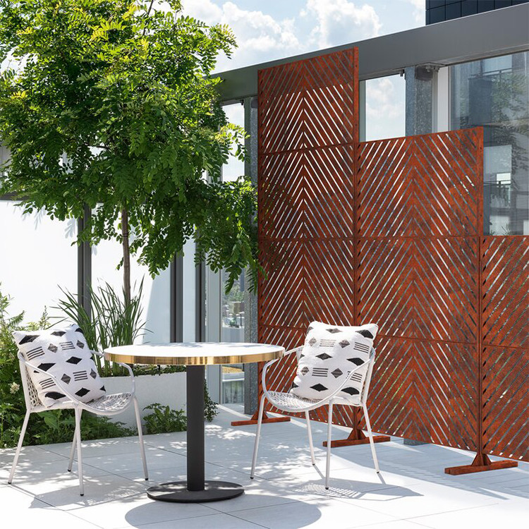 Corten Steel Partition Wall Garden Screen