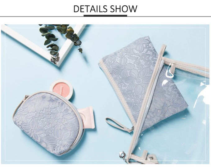 Zipper Transparent PVC Cosmetic Bag 3 Pieces Set