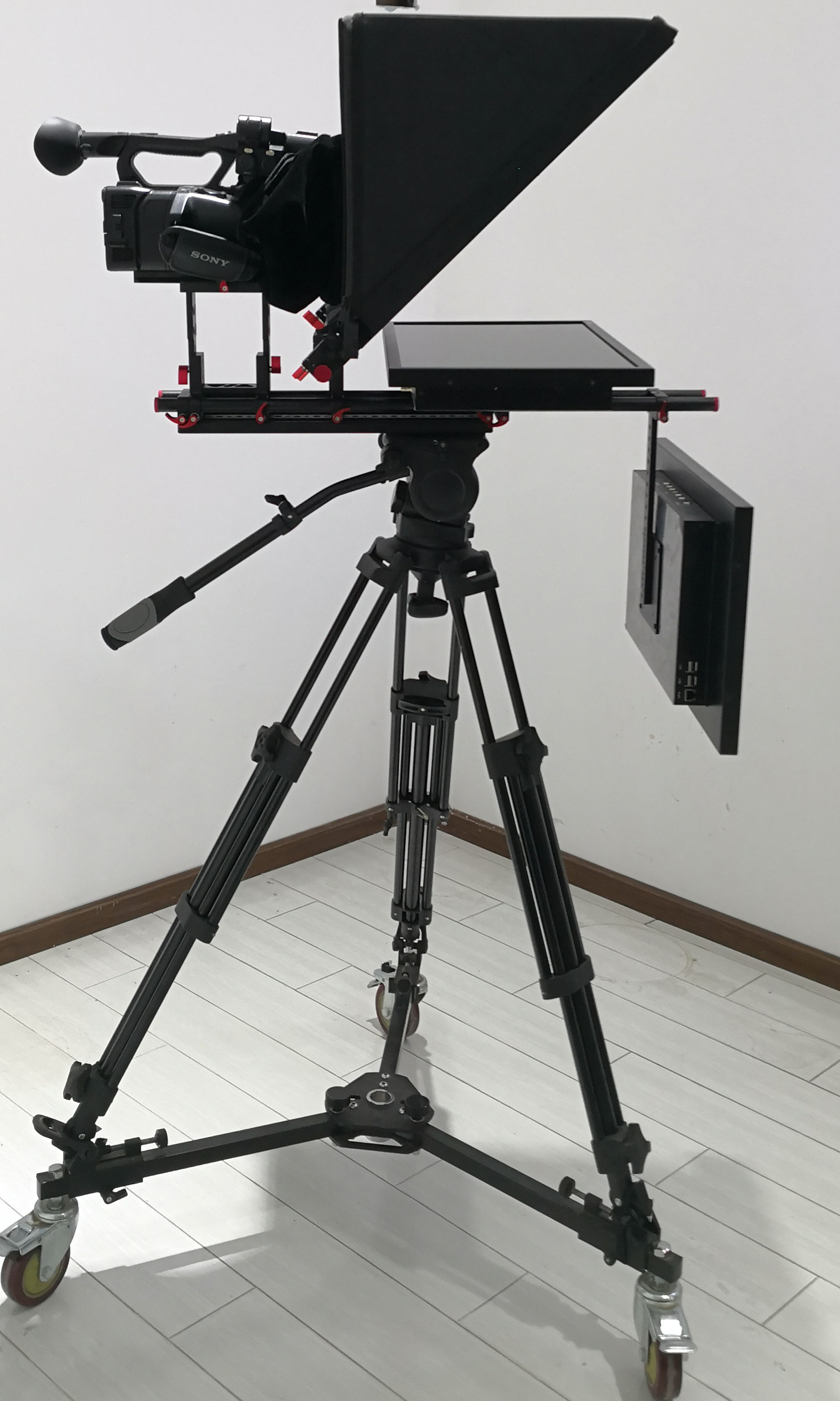 24 inch Dual Screen TV Broadcast Studio Equipment with Wireless Remoter and Built-in Prompter