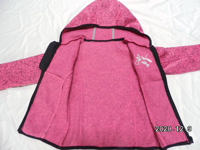 Front Placket Knitting Fabric Size 104 Kids Zipper Jacket For Girls