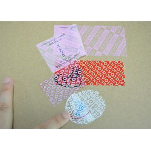 Customized Tamper Proof VOID Security Labels With Hidden Message