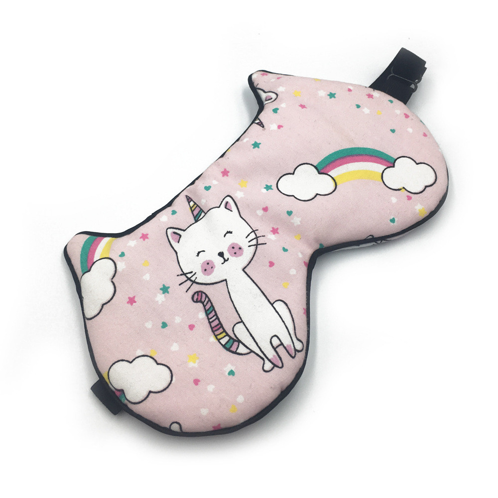Cat design 100% silk eye mask custom embroidery LOGO printing OEM accepted for sleeping well