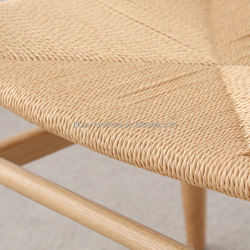 Handmade Solid Beach Wood Rope Woven Cushion Dining Y Chair NO Folded OEM Service Accepted Solid Wood