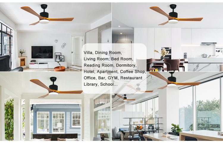 52 Inches Reversible Motor Time Setting Ceiling Fan Light for Home Hotel and Office