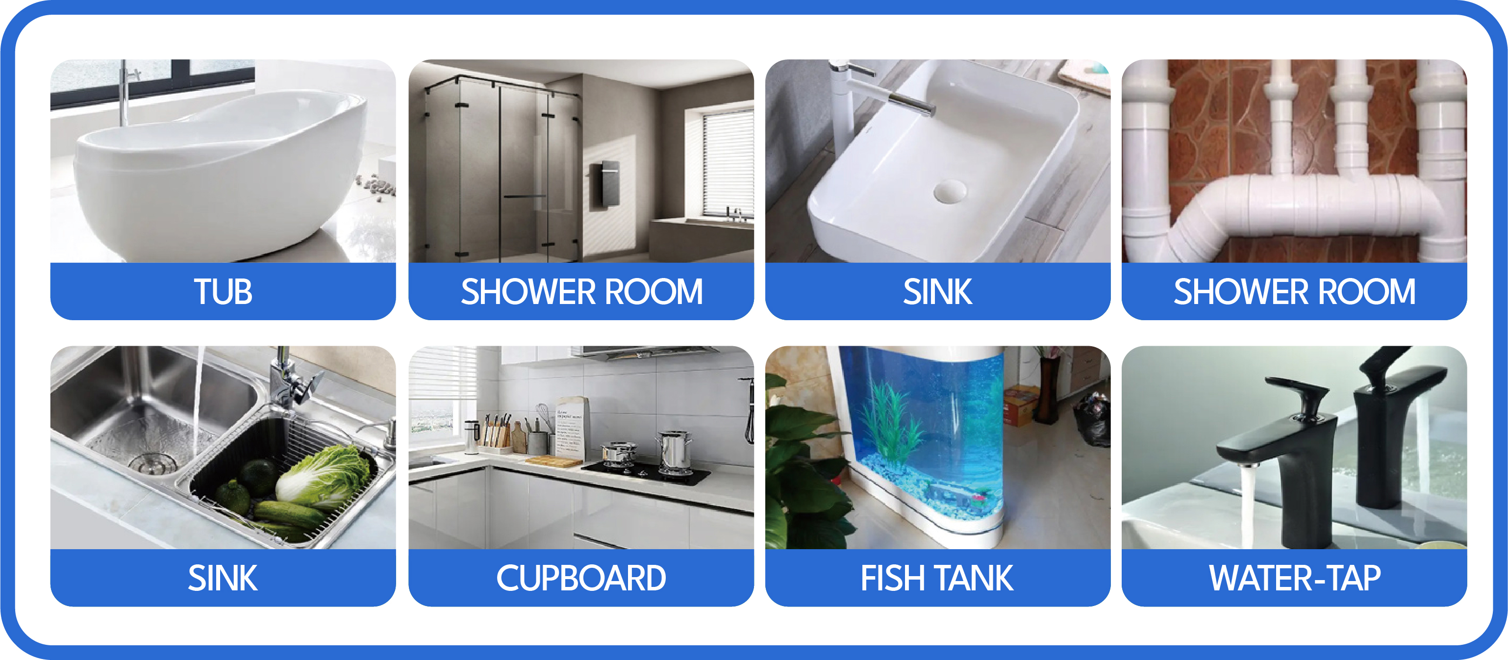 Water Resistant Bathroom Sanitary Clear Construction GP Silicone Sealant