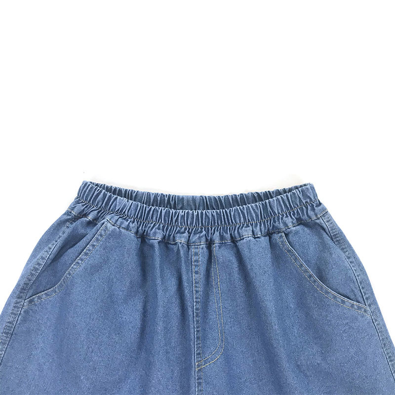 Factory Bespoke Woman Vintage Corrugated Edge Denim Shorts