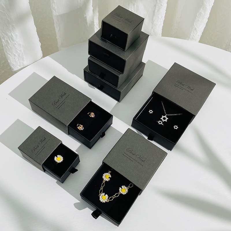 Printed Gift Box Drawer Handmade Jewelry Box Customization For Necklace Bracelet