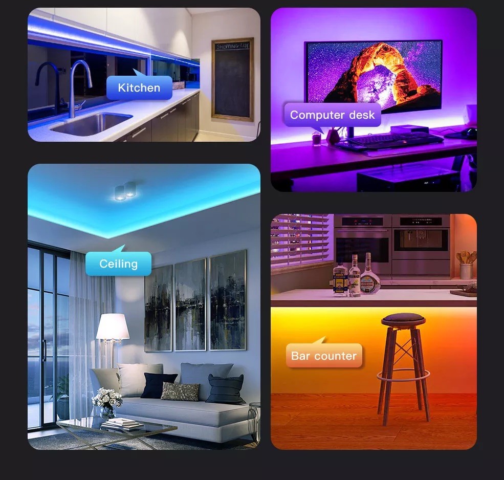 USB Car Headlight LED Tube Strip SMD 5050 RGB Colorful DC 5V Flexible